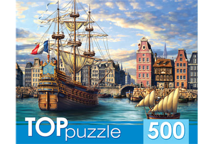 Пазлы 500 эл. TOPpuzzle 'Корабли в старом порту', ХТП500-4236