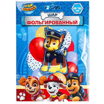 Шар фольгированная фигура щенячий патруль гонщик 48*82 см ЧУДО ПРАЗДНИК, FBF-113343-PP